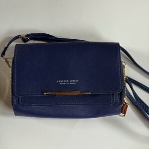 Navy Blue Crossbody Bag with Minimalist Design